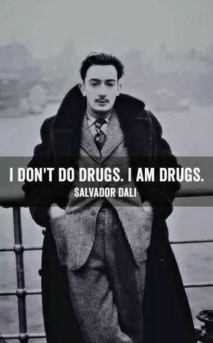 Bodycon "I Don't Do Drugs. I am Drugs" Salvador Dali Inspiration.
