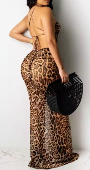 Mesh Leopard Dress