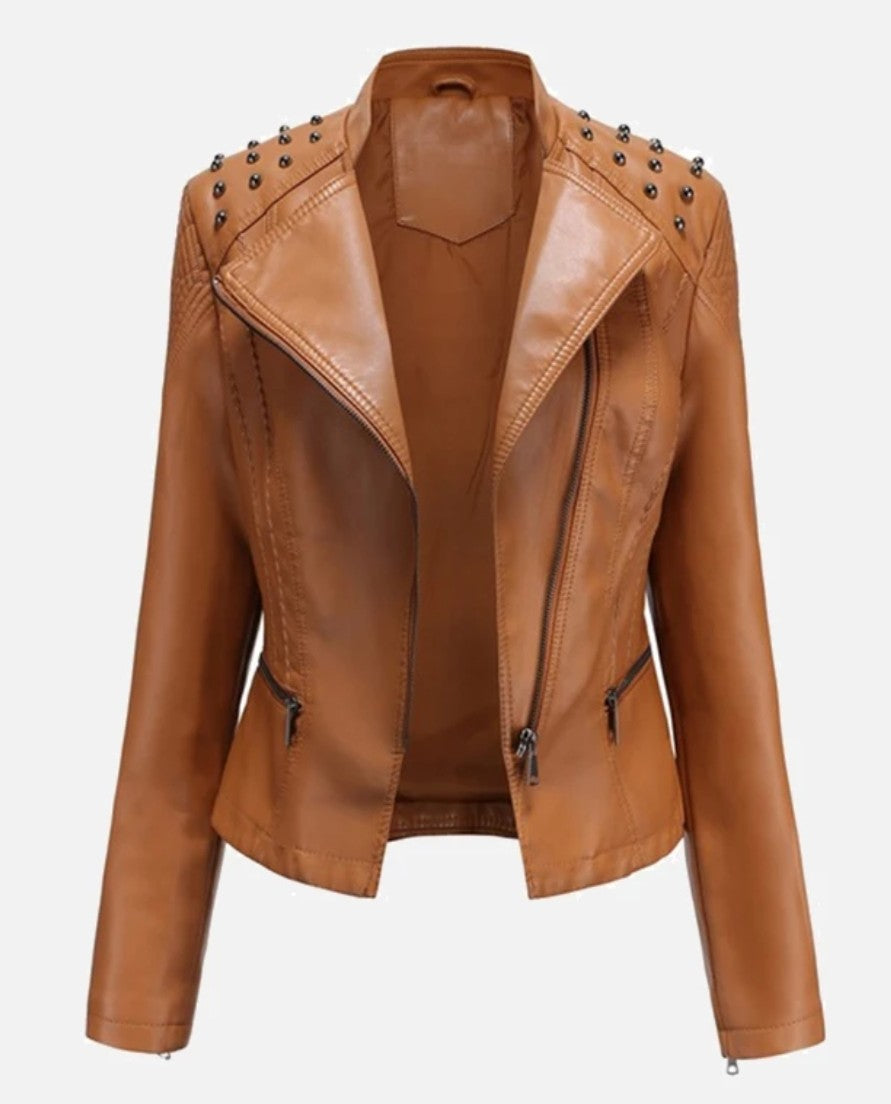 PU Studded Leather Jacket