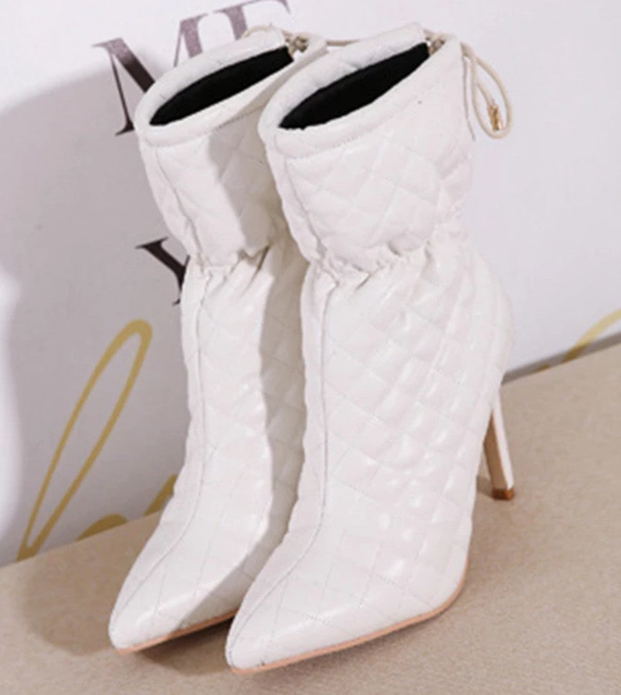 High Heel Quilted Boots