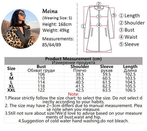 Leopard Print European Full Length Trench Coat